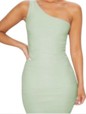 Lucy in the Sky One-Shoulder Mint Green Bodycon Dress